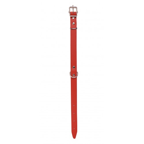 OBROŻA SKÓRZANA 30mm/56cm CZERWONA