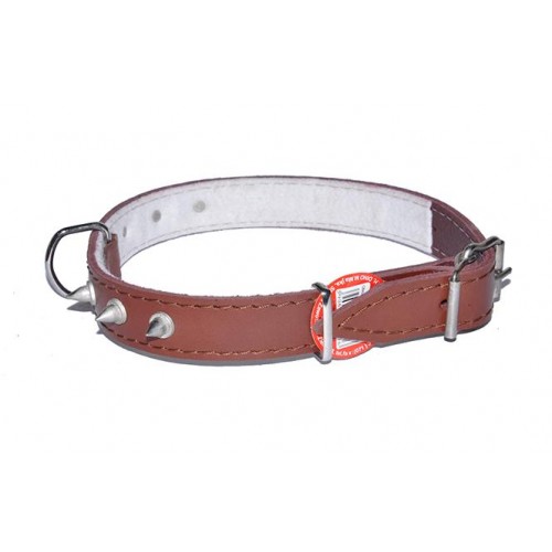 OBROŻA SKÓRZANA KOLEC DUŻY 30mm/63cm BRĄZOWA