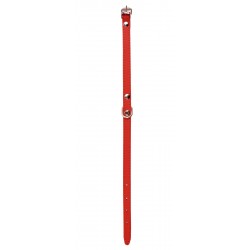 OBROŻA SKÓRZANA 12mm/32cm CZERWONA