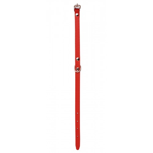 OBROŻA SKÓRZANA 12mm/32cm CZERWONA