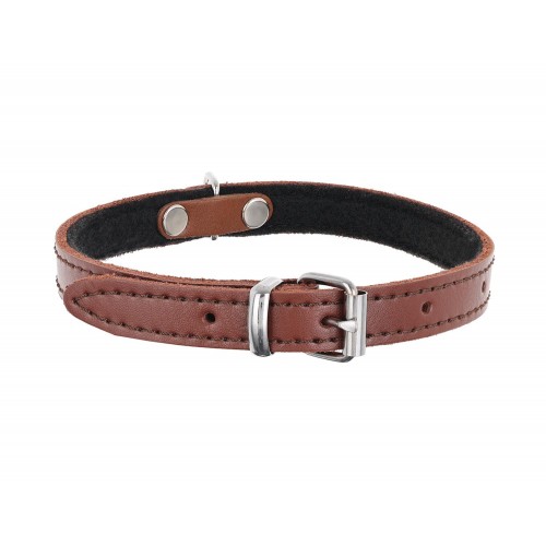 OBROŻA SKÓRZANA 12mm/32cm BRĄZOWA