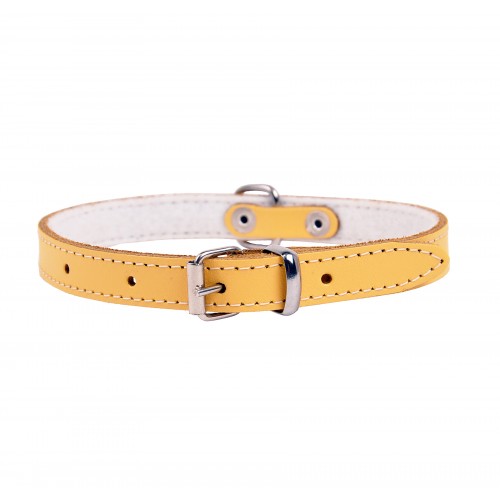 OBROŻA SKÓRZANA 12mm/32cm ŻÓŁTA