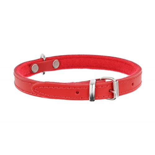OBROŻA SKÓRZANA 14mm/36cm CZERWONA