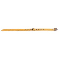 OBROŻA SKÓRZANA ĆWIEK 10mm/27cm ŻÓŁTA