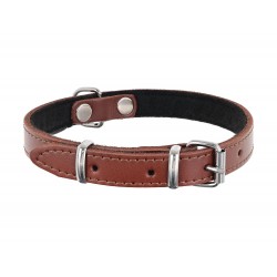 OBROŻA SKÓRZANA 18mm/43cm BRĄZOWA