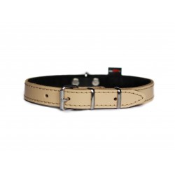 OBROŻA SKÓRZANA 18mm/43cm BEŻOWA