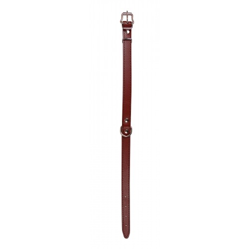 OBROŻA SKÓRZANA 20mm/47cm BRĄZOWA
