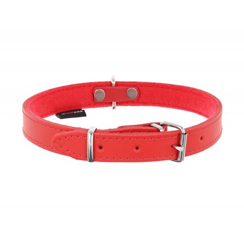 OBROŻA SKÓRZANA 22mm/53cm CZERWONA