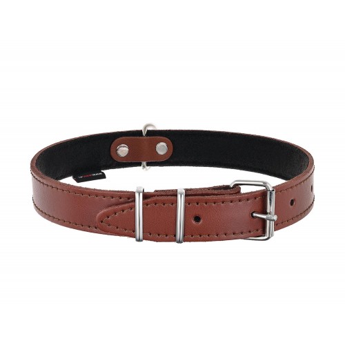OBROŻA SKÓRZANA 25mm/49cm BRĄZOWA