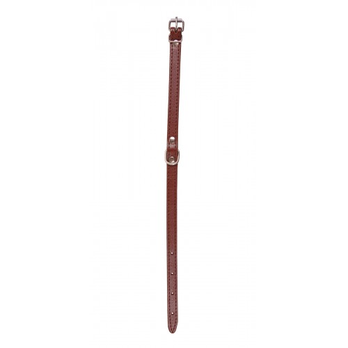 OBROŻA SKÓRZANA 14mm/36cm BRĄZOWA