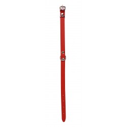 OBROŻA SKÓRZANA 16mm/40cm CZERWONA