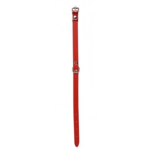 OBROŻA SKÓRZANA 16mm/40cm CZERWONA