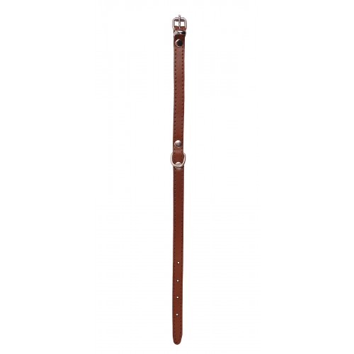 OBROŻA SKÓRZANA 10mm/27cm BRĄZOWA