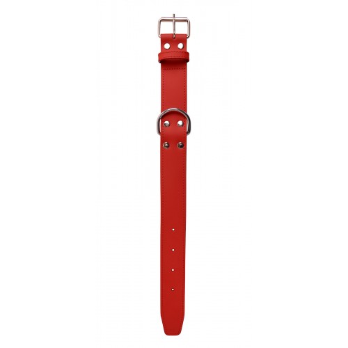 OBROŻA SKÓRZANA PODWÓJNA 50mm/60cm CZERWONA