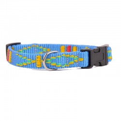 OBROŻA TAŚMA ŻAKARD ZAPIĘCIE PLAST.15mm/46cm NIEBIESKA